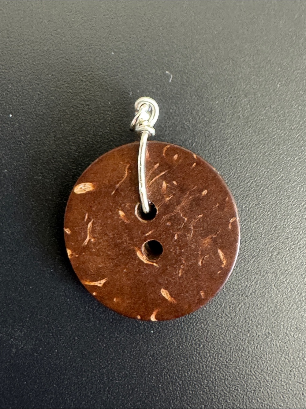 Handmade Coconut Shell Style Button Pendant Charm - Picture 7 of 11